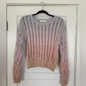 John + Jenn Pink Gradient Open-Knit Sweater